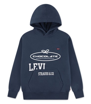 Sudadera niño marino con capucha Levis | Sudadera de Levis para niñ...