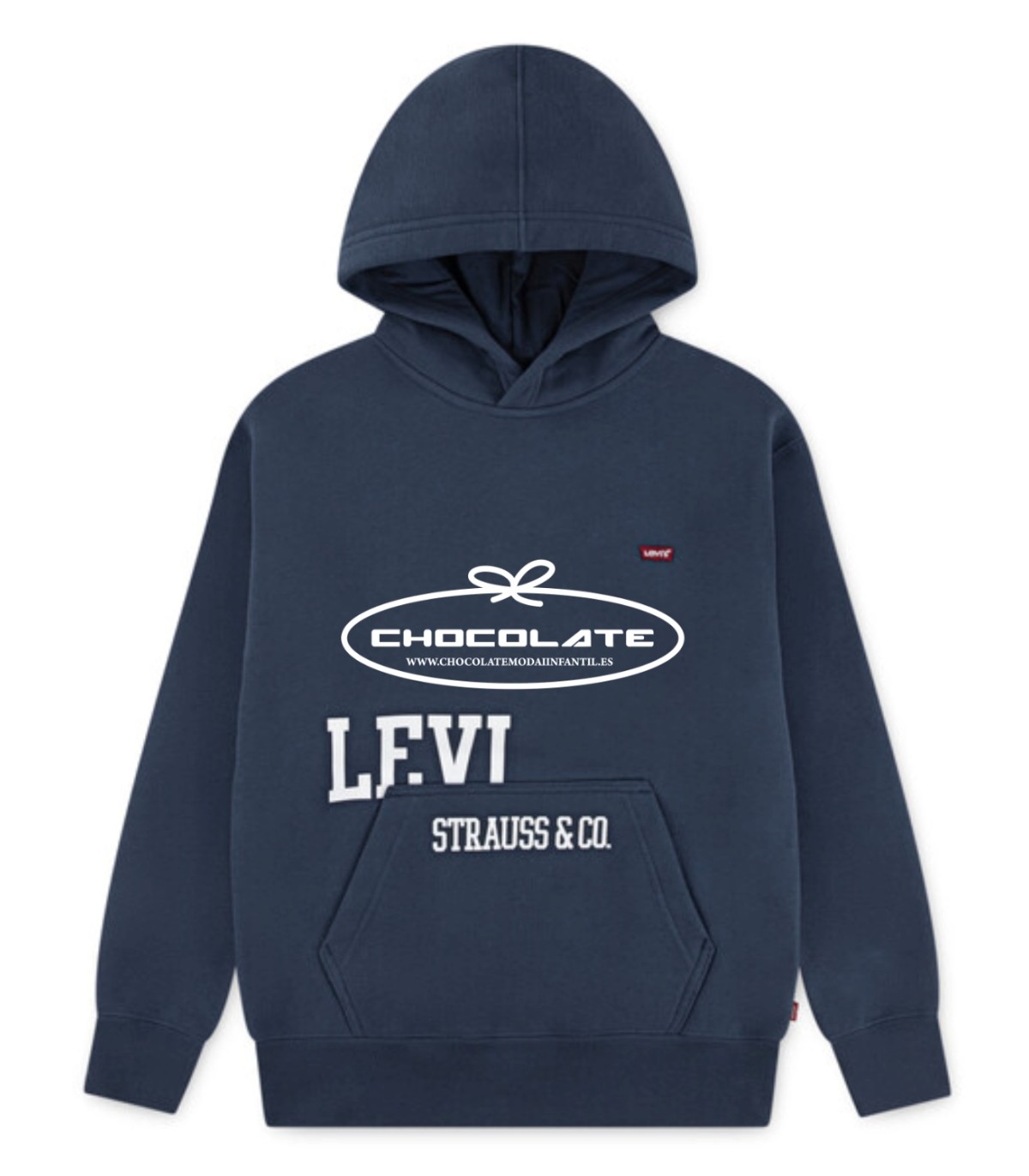 Sudadera niño marino con capucha Levis | Sudadera de Levis para niñ...