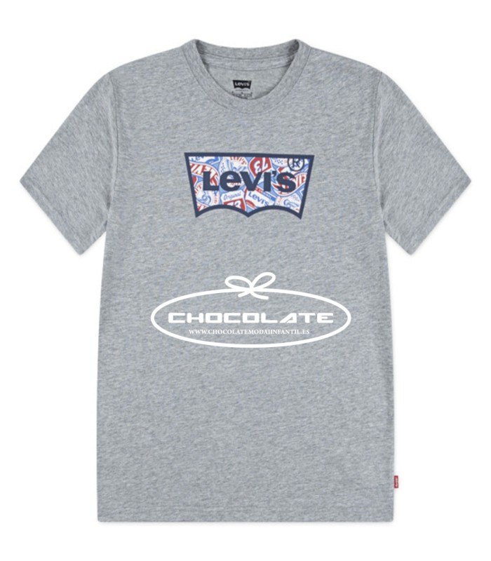 Camiseta gris logo chapas Levis | Camiseta estilo básico para niño ...