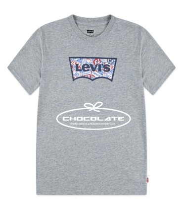 Camiseta gris logo chapas Levis | Camiseta estilo básico para niño ...