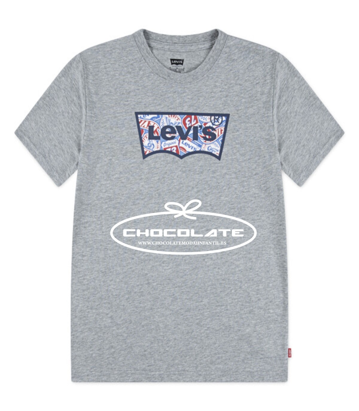 Camiseta gris logo chapas Levis | Camiseta estilo básico para niño ...