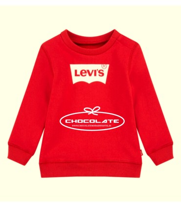 Sudadera roja bebe Levis | Sudadera básica de cuello redondo en col...