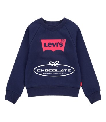 Sudadera niña marino logo fresa Levis | Sudadera para niña, básica ...