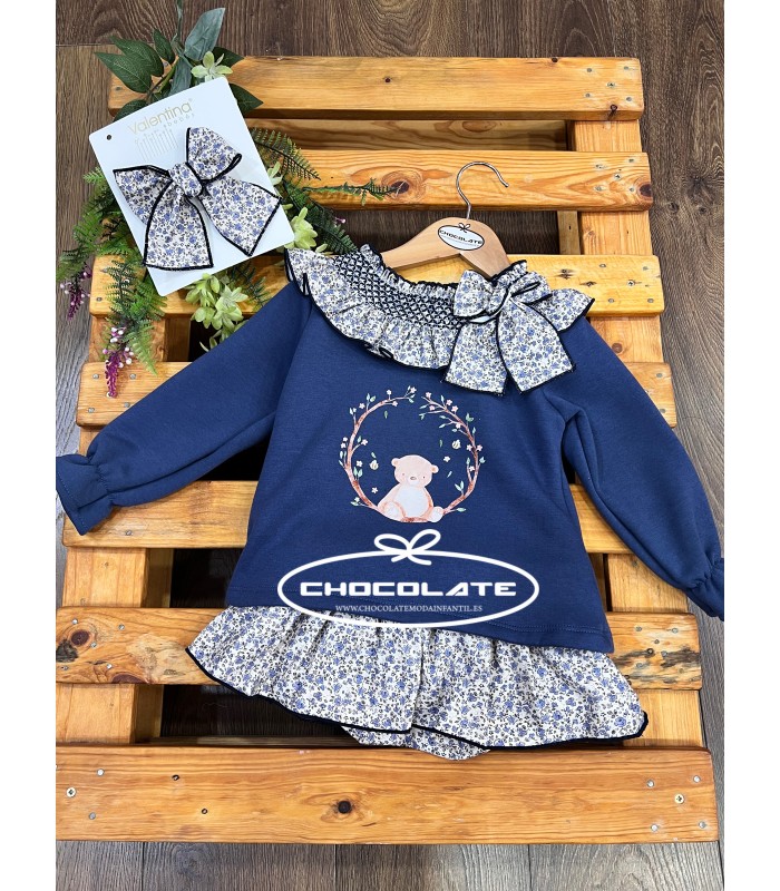 Conjunto niña sudadera azul colección London de Valentina bebés | P...
