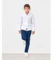 Camisa blanca para niño de Spagnolo | Camisa blanca en tejido oxfor...