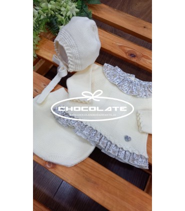 Conjunto para bebé de jubón, ranita y capota amarilla de Granlei | ...