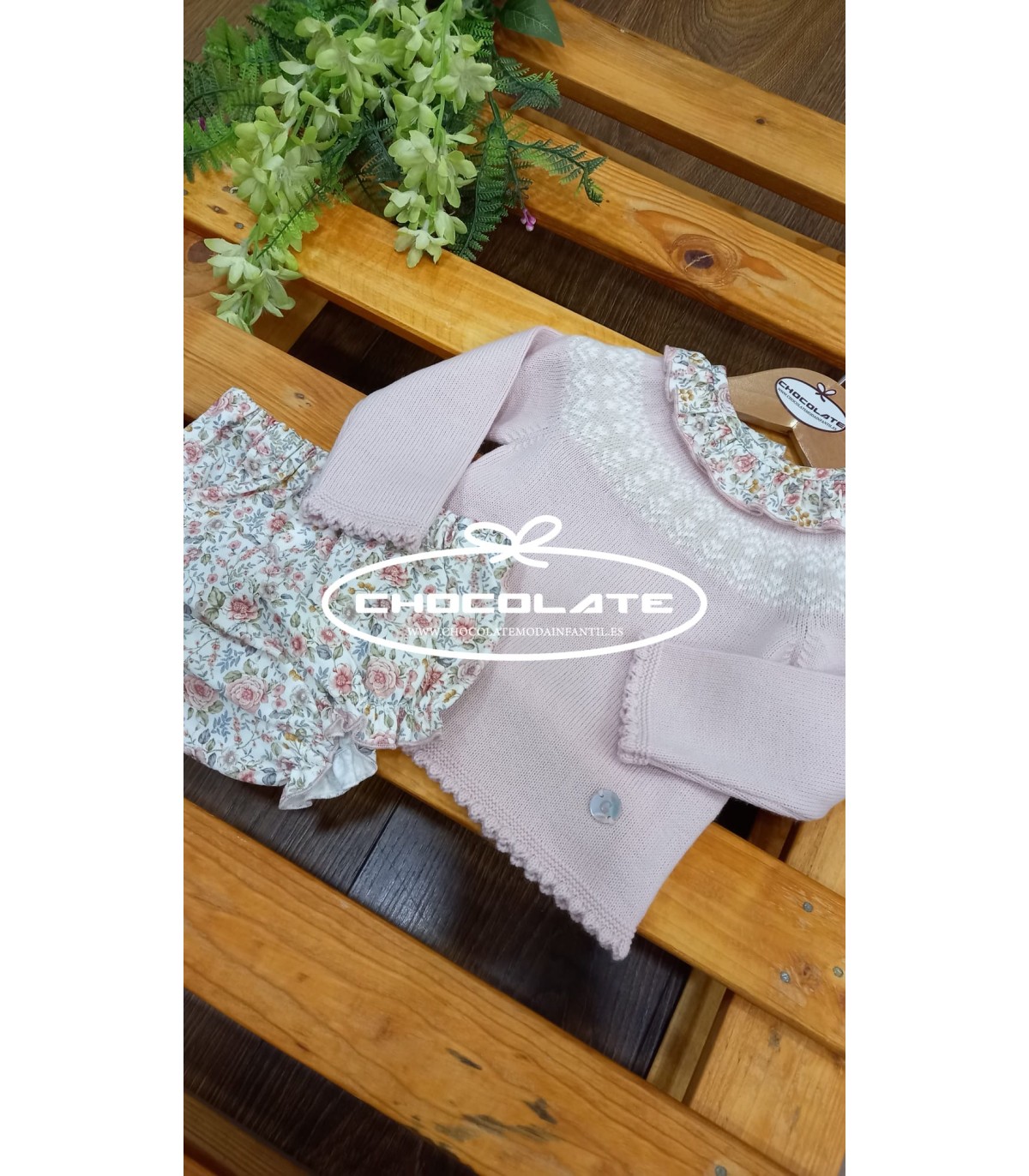 Conjunto bebé niña formado por jubón y ranita flores de Granlei | C...