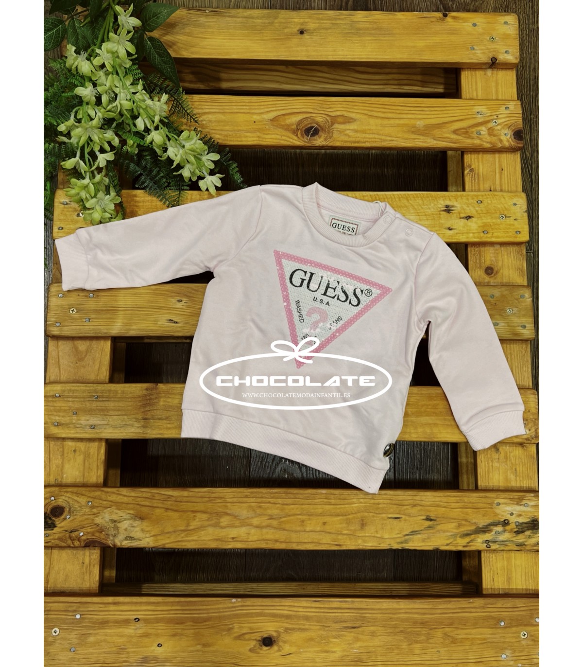 Sudadera rosa de Guess para niña | Sudadera de Guess para niña en u...