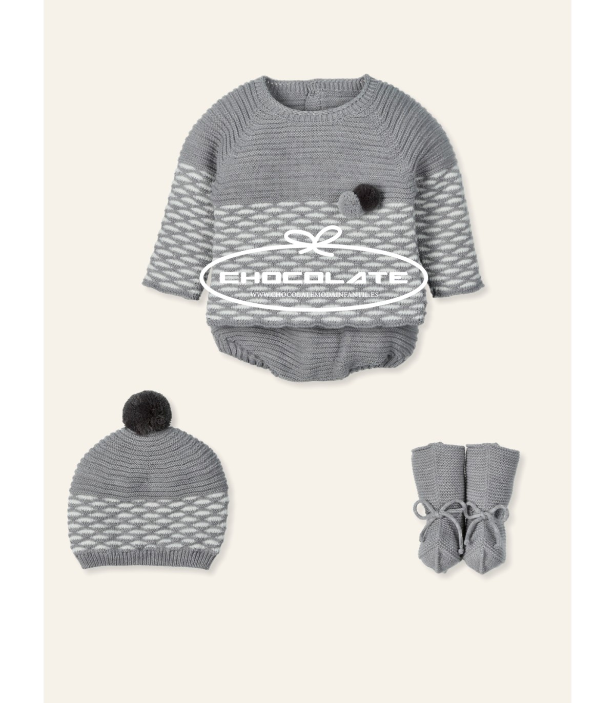 Conjunto de punto gris de Mac ilusión para bebé | Conjunto para beb...