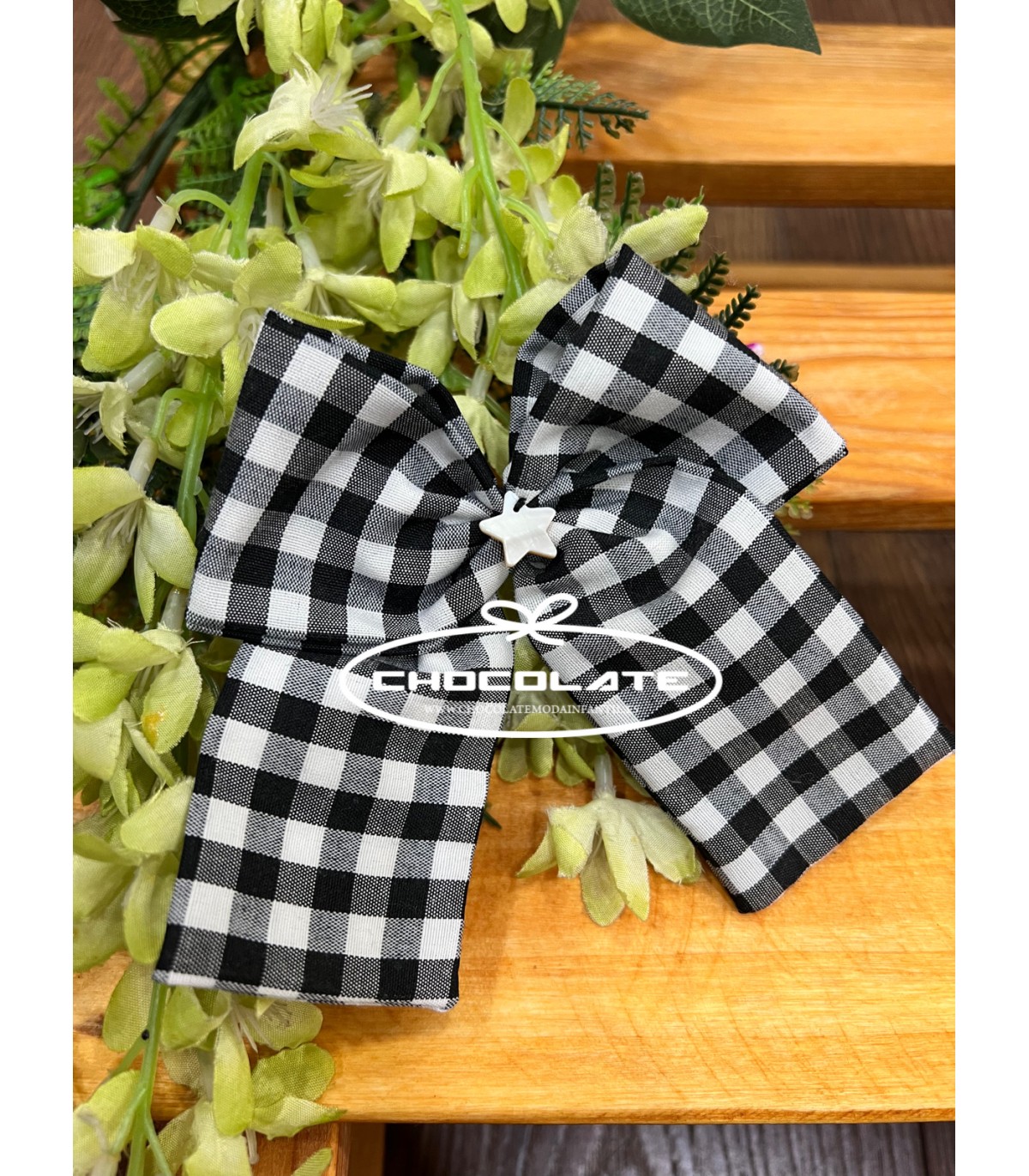 Pinza pelo vichy negro | Preciosa pinza para el pelo de las niñas e...