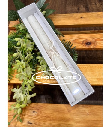 Vela bautizo detalle de hilos plateados y perlas | Preciosa vela de...