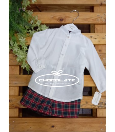 Conjunto camisa y pantalón corto cuadro escocés Valentina | Conjunt...