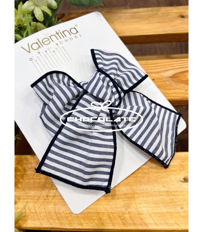 Pinza con lazo de rayas marino y blanco de Valentina bebés | Pinza ...