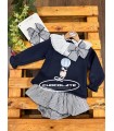 Conjunto de sudadera marino y braguita rayas de Valentina bebés