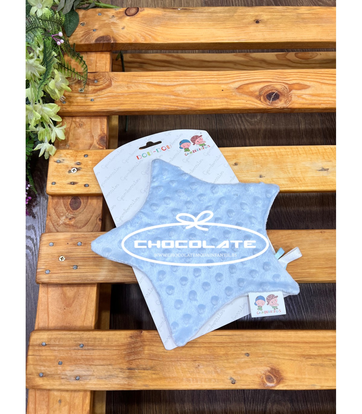 Dou-dou azul para bebé en forma de estrella | Dou-dou para bebé en ...