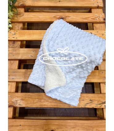 Manta para bebé color azul con borreguito interior | Manta para beb...