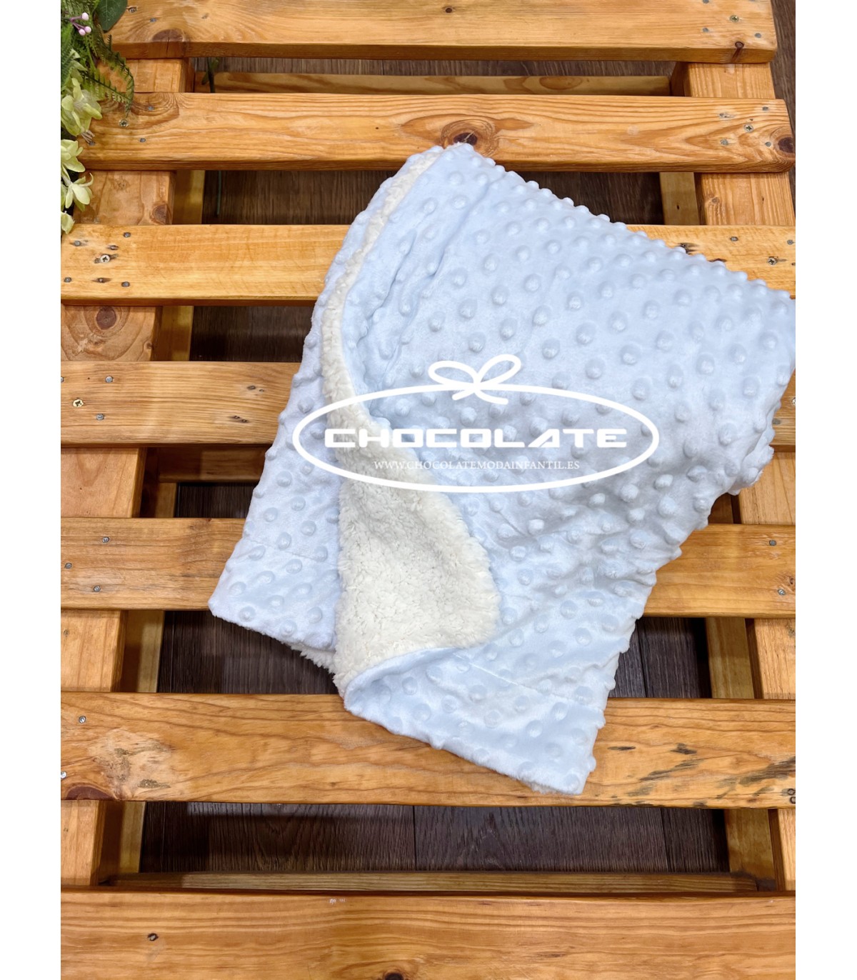 Manta para bebé color azul con borreguito interior | Manta para beb...