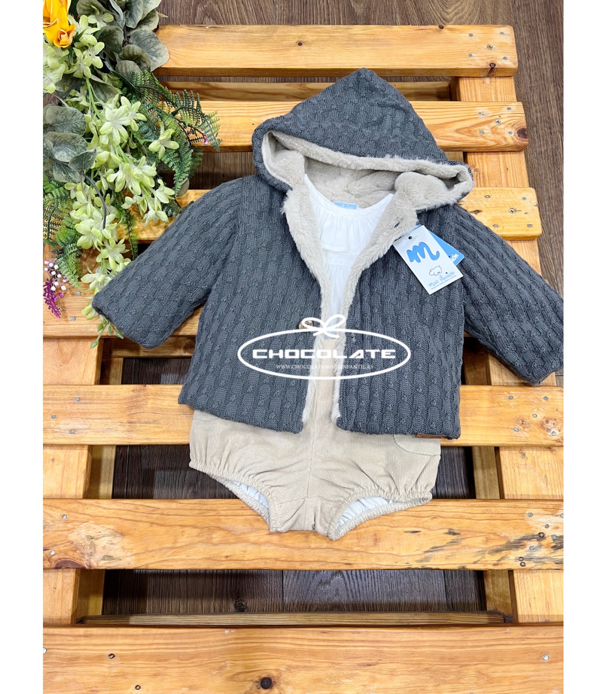 Chaquetón punto color plomo de Mac ilusión para niño y niña | Chaqu...