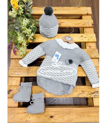 Conjunto de punto gris de Mac ilusión para bebé | Conjunto para beb...