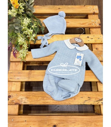 Conjunto de punto para bebé en azul nube de Mac ilusión | Conjunto ...