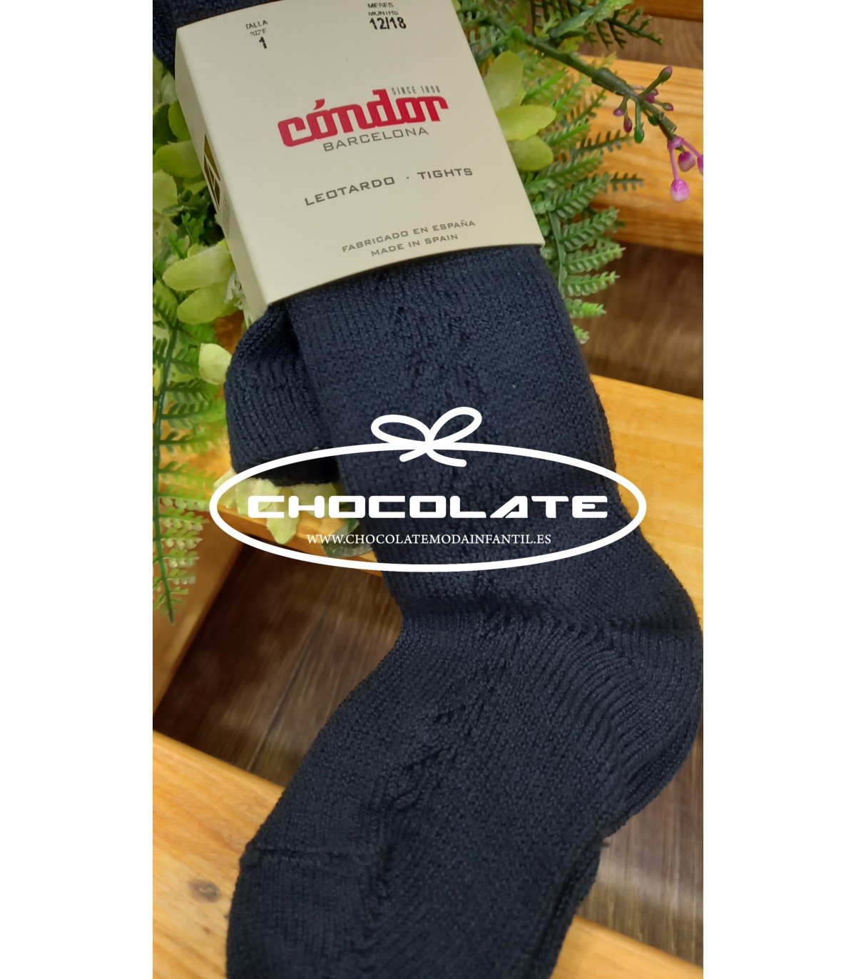 Leotardos cálido calado azul marino de Condor | Leotardos azul mari...