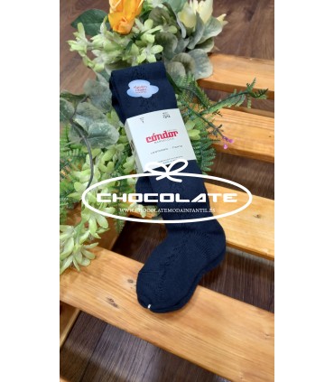 Leotardos cálido calado azul marino de Condor | Leotardos azul mari...