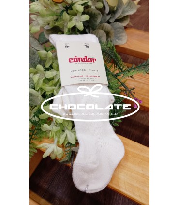 Leotardos cálidos calados de algodón color cava de Condor | Leotard...