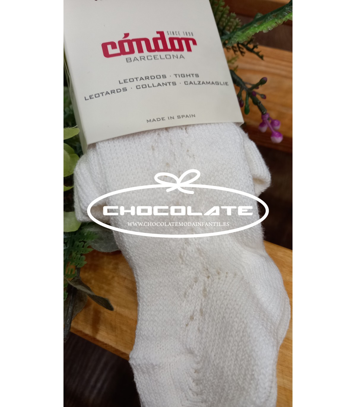 Leotardos cálidos algodón calados color nata de Condor | Leotardos ...