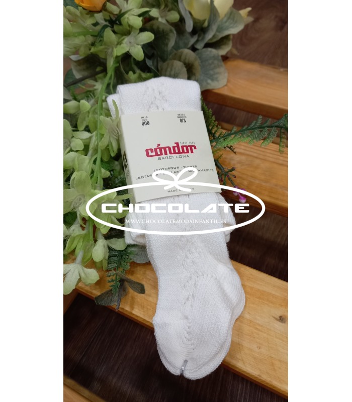 Leotardos cálidos algodón calados color nata de Condor | Leotardos ...