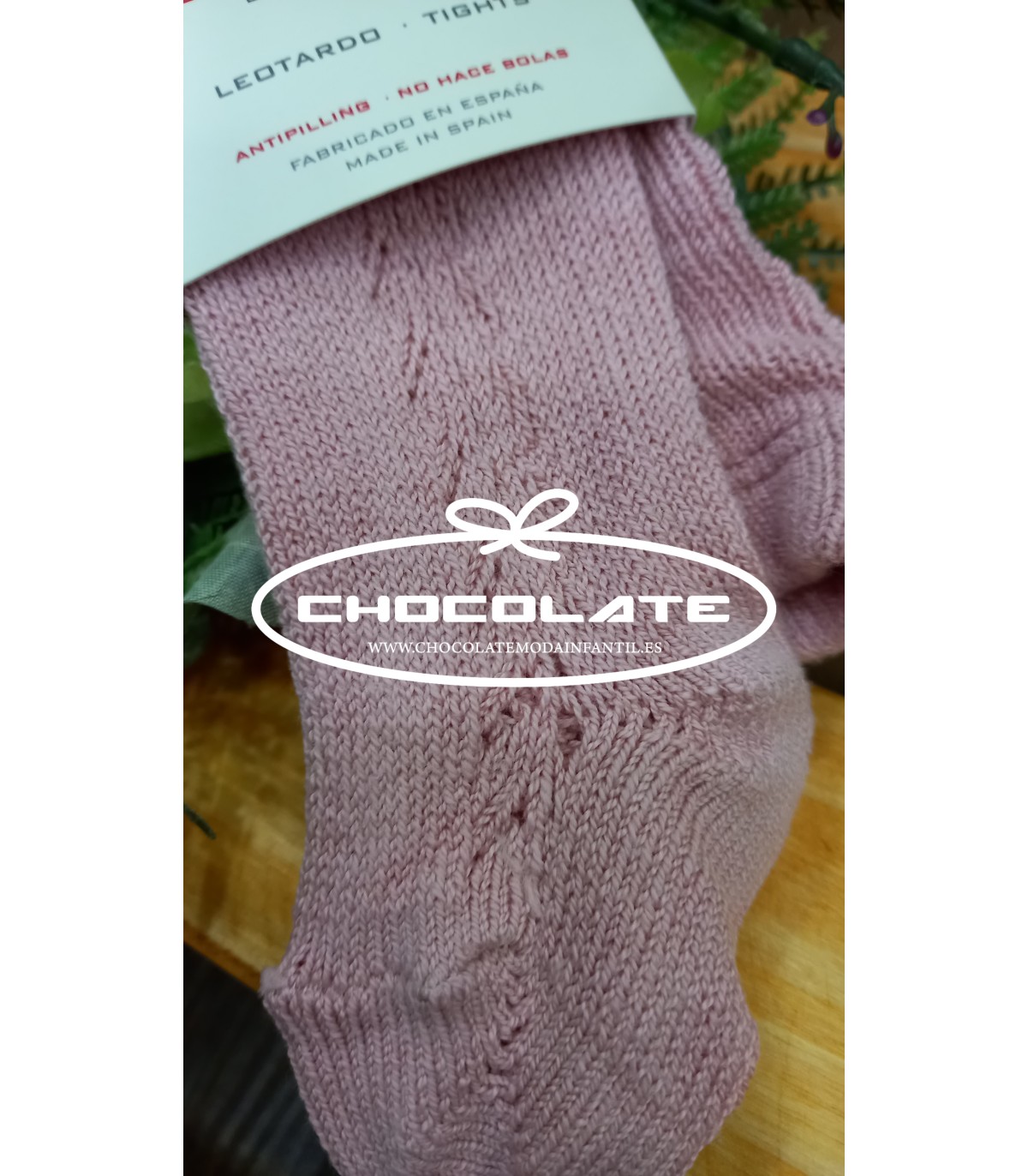 Leotardos rosa palo cálidos calados de Condor | Leotardos cálidos c...