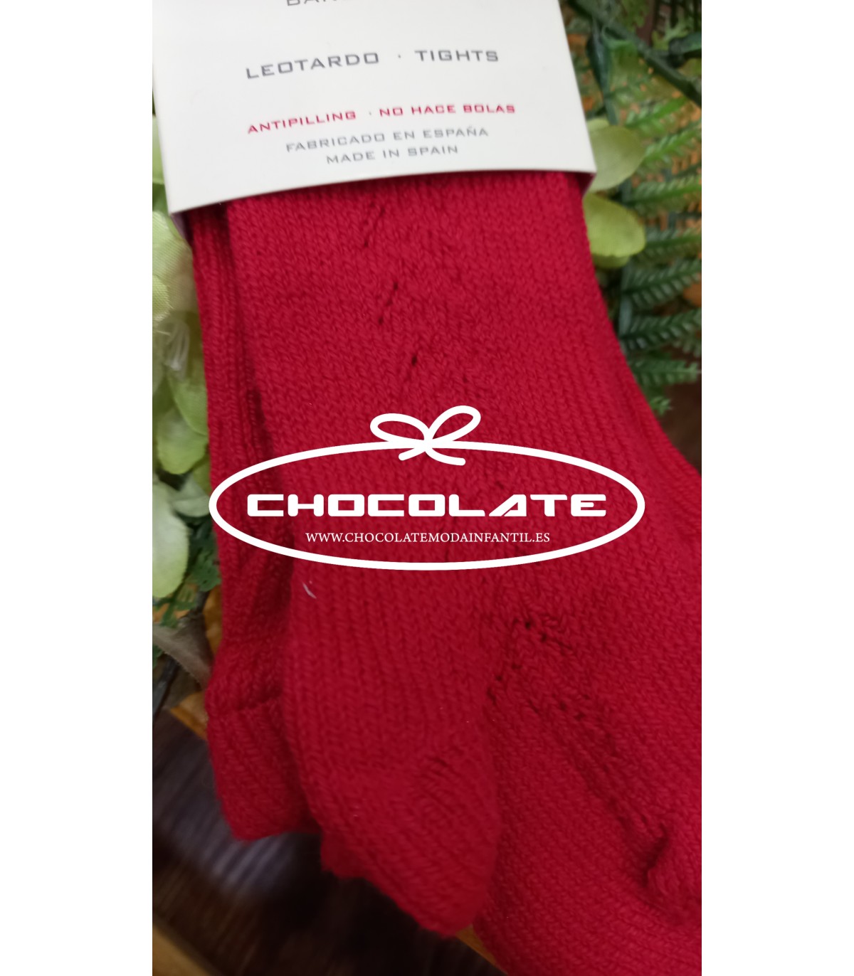 Leotardos rojos cálidos calados de Condor | Leotardos cálidos calad...