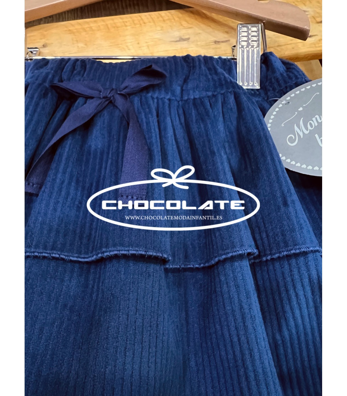 Falda de pana azul de Mon Petit Bombon | Falda pantalón para niña e...