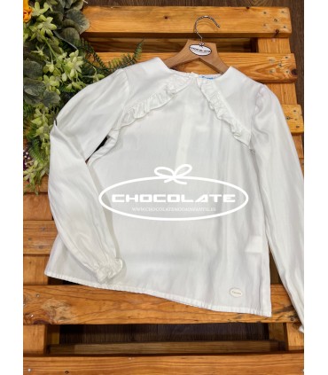 Camisa blanca con volantes de Cocote para niña | Preciosa camisa pa...