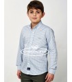 Camisa cuadro vichy gris y verde de Spagnolo para niño