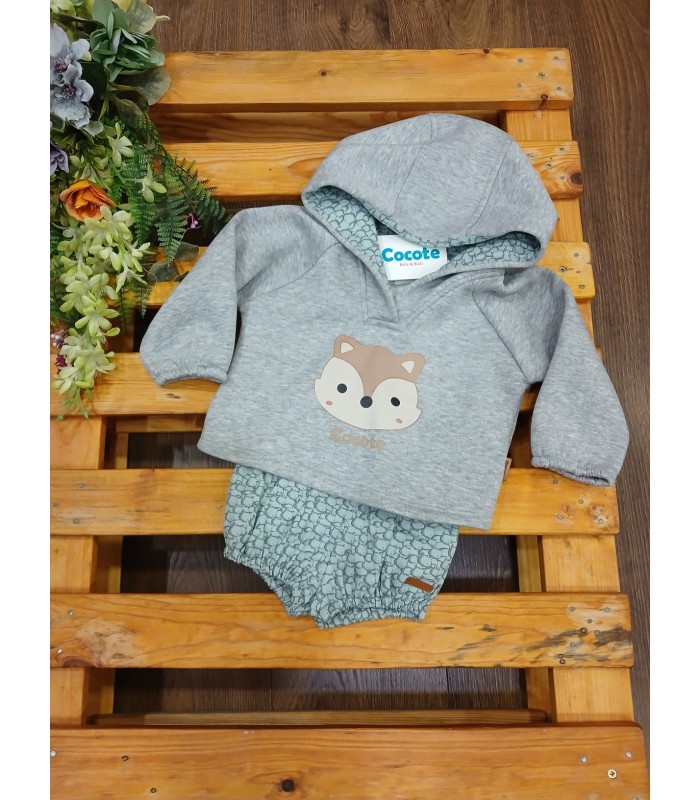 Conjunto sudadera y ranita fox de Cocote para bebé | Conjunto de su...