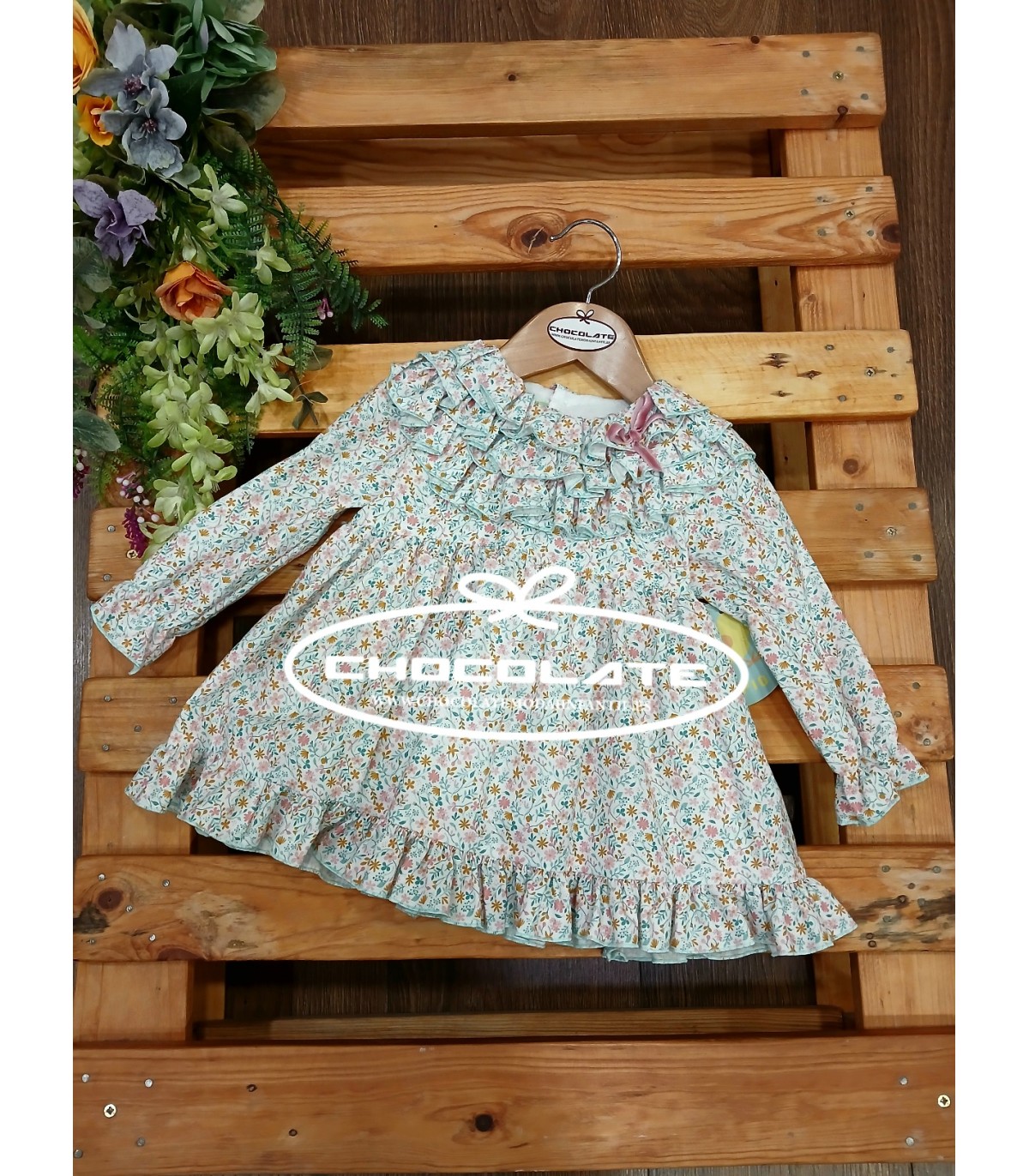 Jesusito estampado flores verde agua Pio Pio | Precioso jesusito pa...