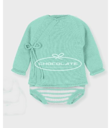 Conjunto jubón y ranita rayas verde de Mac ilusión para bebé | El c...