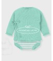 Conjunto jubón y ranita rayas verde de Mac ilusión para bebé