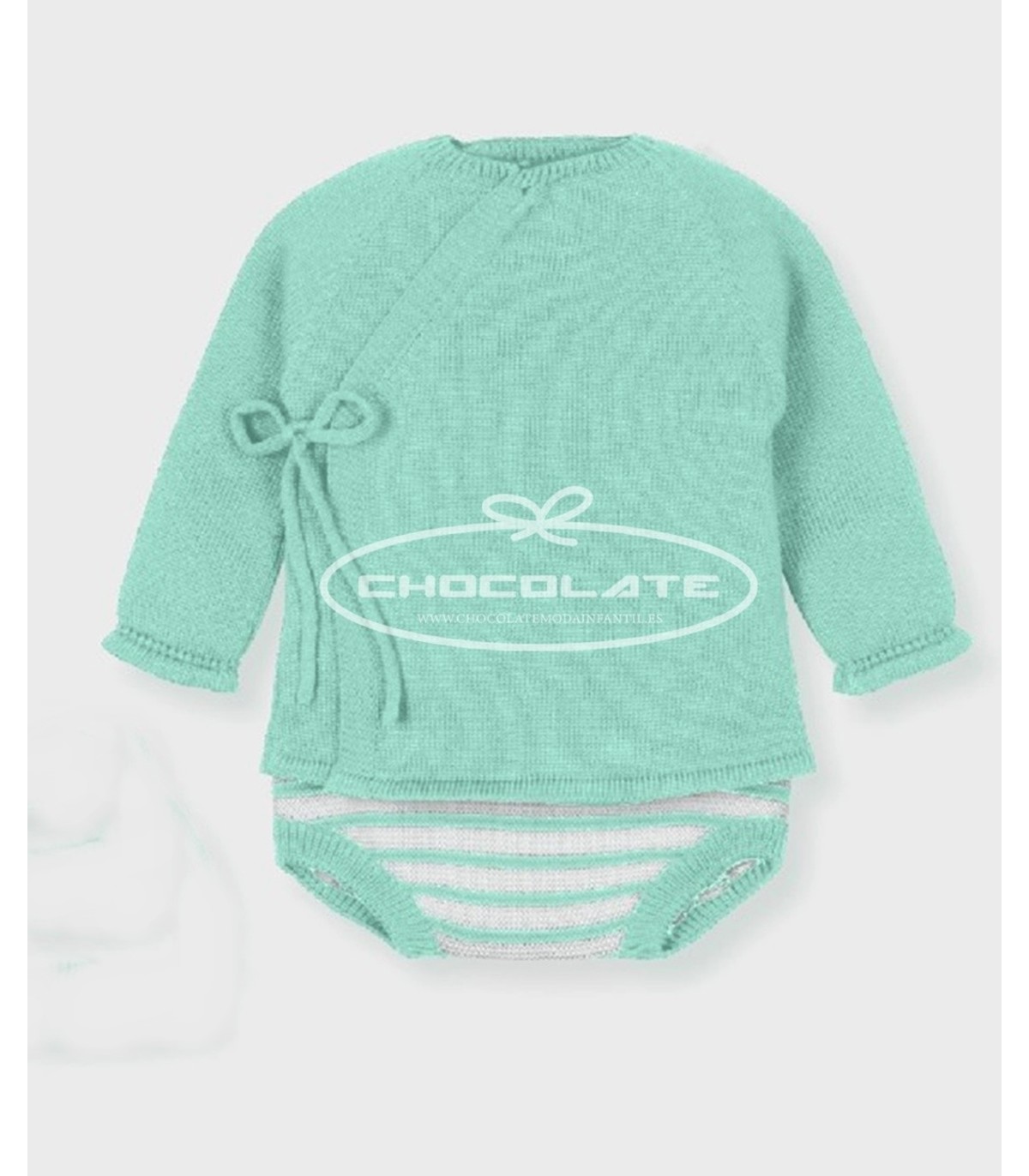Conjunto jubón y ranita rayas verde de Mac ilusión para bebé | El c...