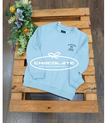 Sudadera celeste con oso de Harper and Neyer para niño | Preciosa s...