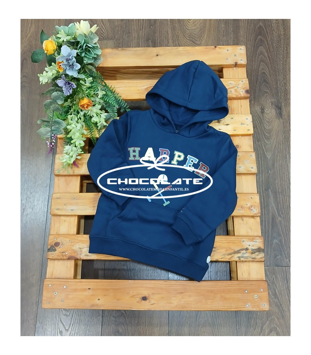 Sudadera niño azul marino logo colores Harper & Neyer | Sudadera pa...