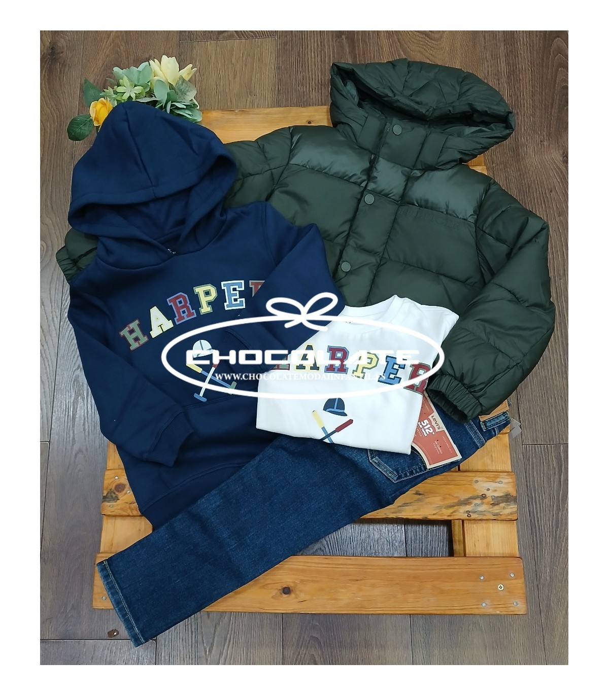 Sudadera niño azul marino logo colores Harper & Neyer | Sudadera pa...