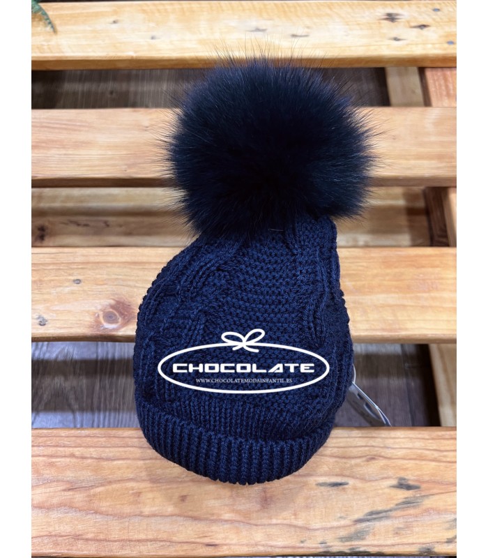 Gorro para niño y niña en azul marino de Mac ilusión | Gorro de pun...