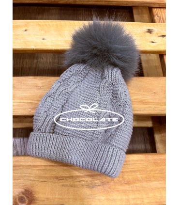 Gorro en color gris de Mac ilusión para niño y niña | Gorro con och...