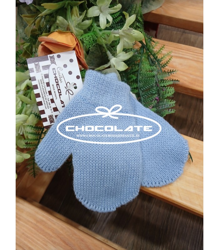 Manoplas para bebé color azul azafata | Manoplas en color azul de l...