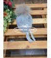 Gorro gris de Mac ilusión con pompón natural para niño y niña | Gor...
