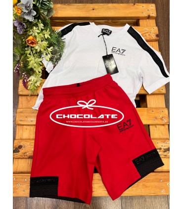 Conjunto camiseta y bermuda de EA7 Armani para niño | Conjunto para...