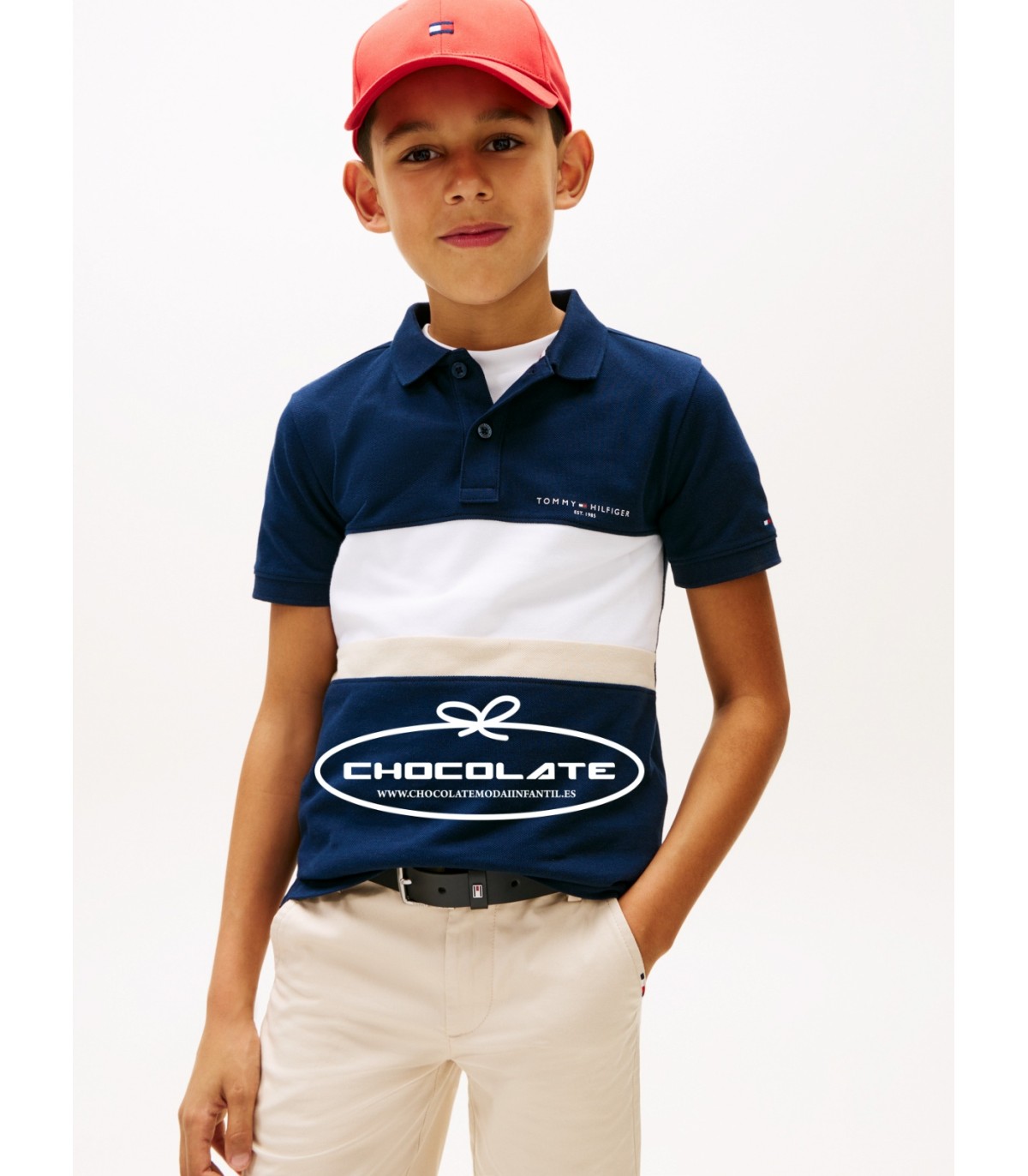Polo niño marino colorblock de Tommy Hilfiger | Polo Tommy Hilfiger...