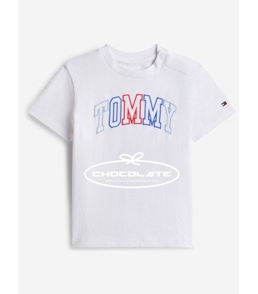 Camiseta blanca logo multicolor Tommy Hilfiger para bebé | Camiseta...
