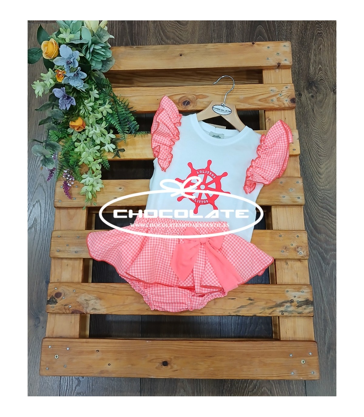 Conjunto camiseta y falda braguita Santorini de Lolittos | Conjunto...